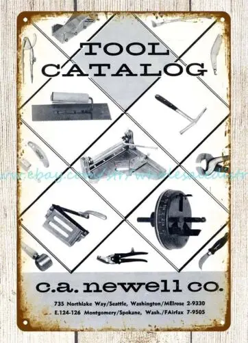 Аксессуары для домашнего декора C.A. Металлический жестяной знак Newell Co. Tools