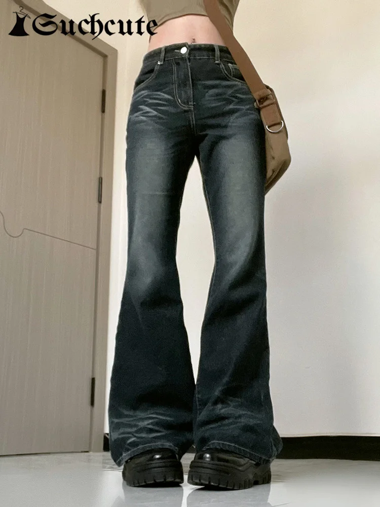 

Корейские винтажные джинсы с завязкой, Женская Повседневная Уличная одежда, широкие брюки с высокой талией, мешковатые весенние брюки с завышенной талией