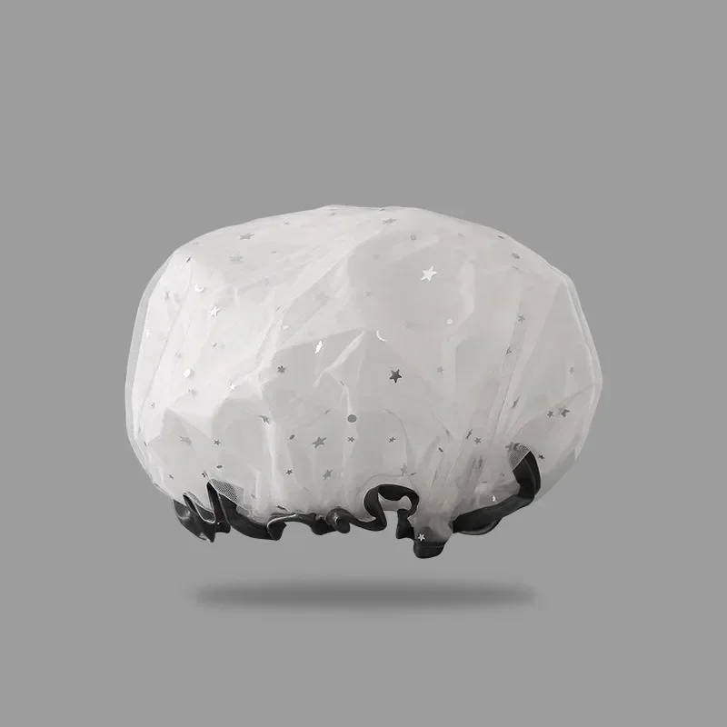 

Водонепроницаемая двухслойная шапочка для душа, дизайн звездного неба, модная многоразовая шапочка для купания, кухонная маслостойкая гигиеническая шапка