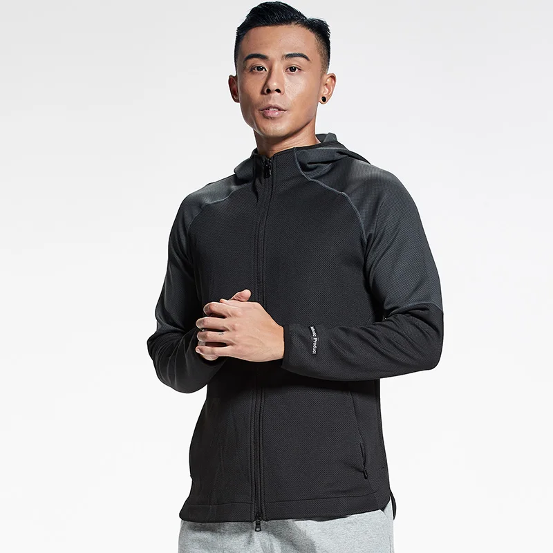 

Mens Running Sports Jackets Quick Dry Sports Long Sleeves Autumn Gym Breathable Windproof Hooded Coat For Men With Zipper Jacket