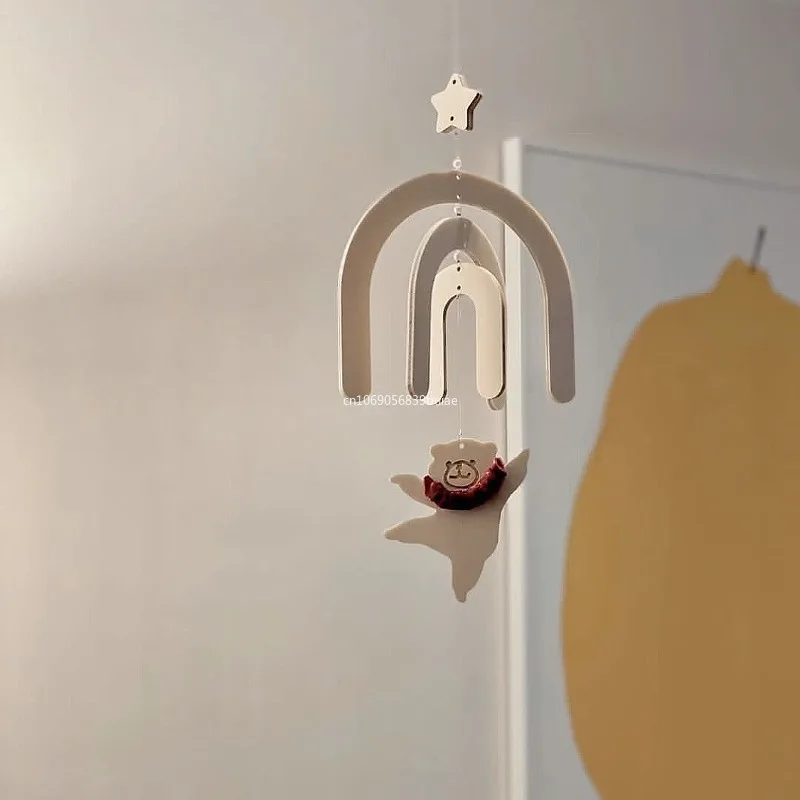 Скандинавский деревянный танцевальный медведь ветряные колокольчики настенные