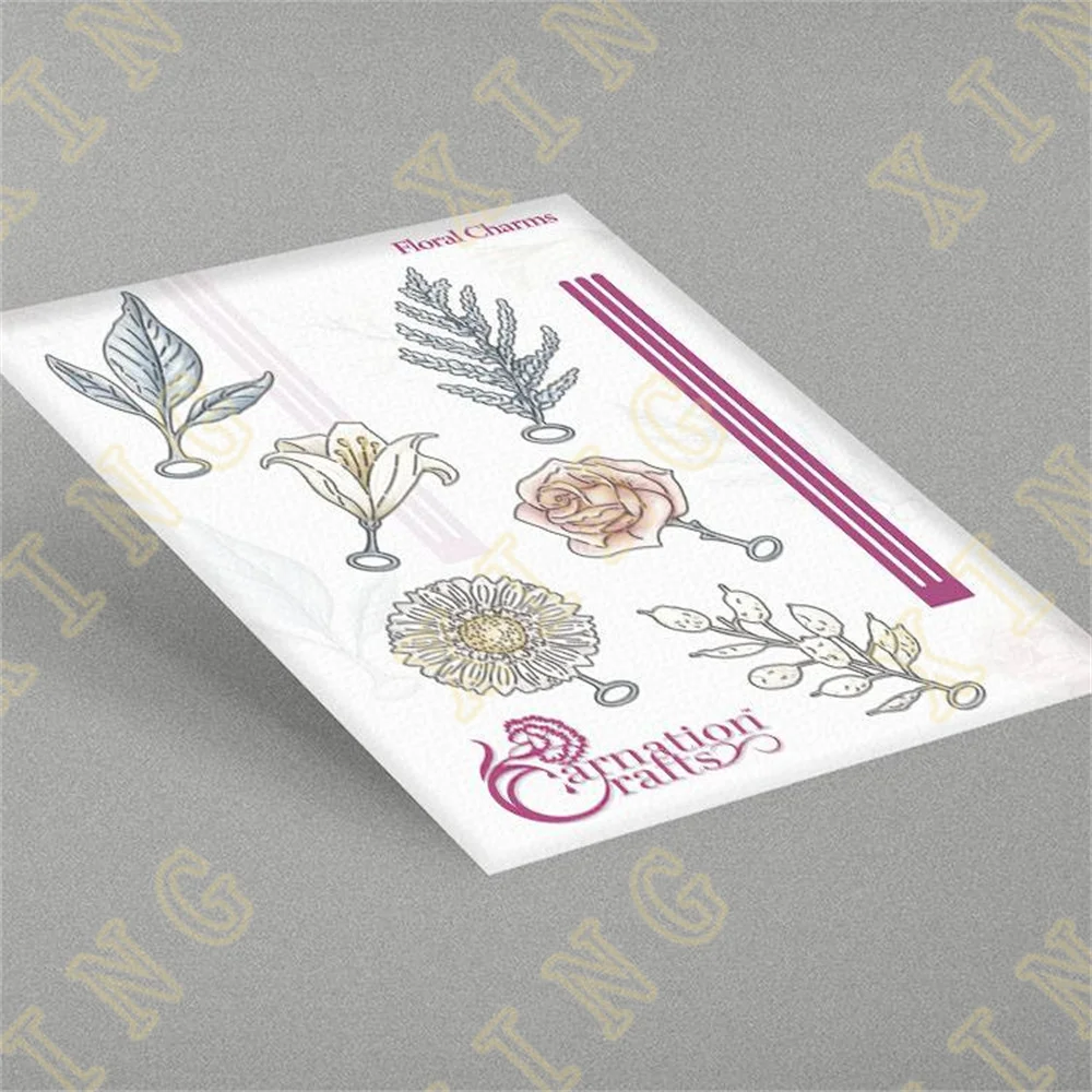 

Floral Charms Metal Cutting Dies Scrapbook Diary Decoration Stencil Embossing Template Diy Greeting Card Handmade New Hot Sale