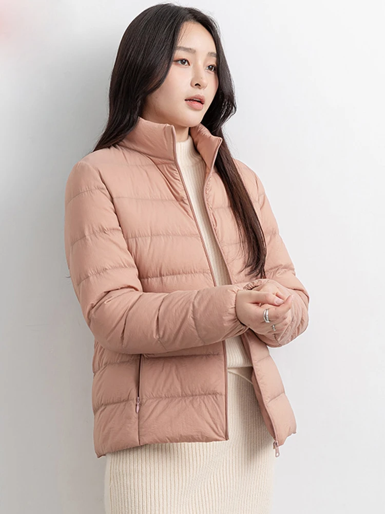 

Fitaylor Winter Women 90% White Duck Down Coat Casual Stand Collar Zipper Thick Warm Outwear Female Loose Windproof Jacket