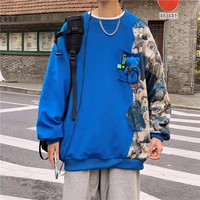 hong kong style klein blue bear sweater mens trendy ins high end design sense fried street coat oversize niche couple wear