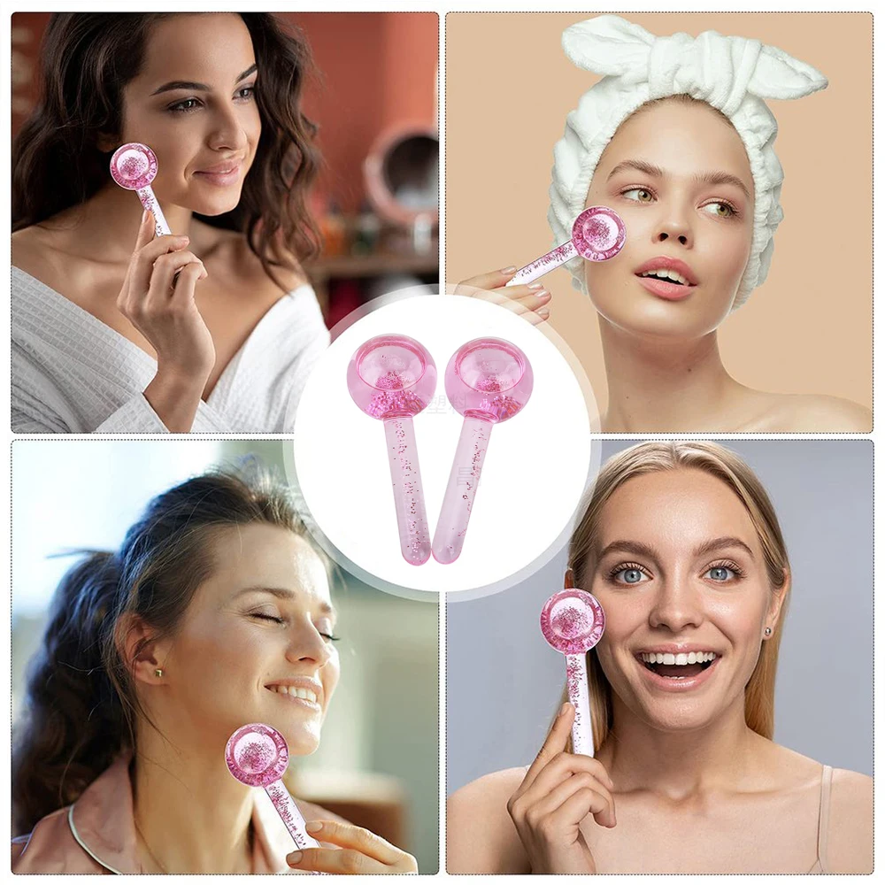 

Large Beauty Ice Hockey Energy Beauty 2pcs/Box Crystal Ball Facial Cooling Ice Globes Water Wave for Face and Eye Massage
