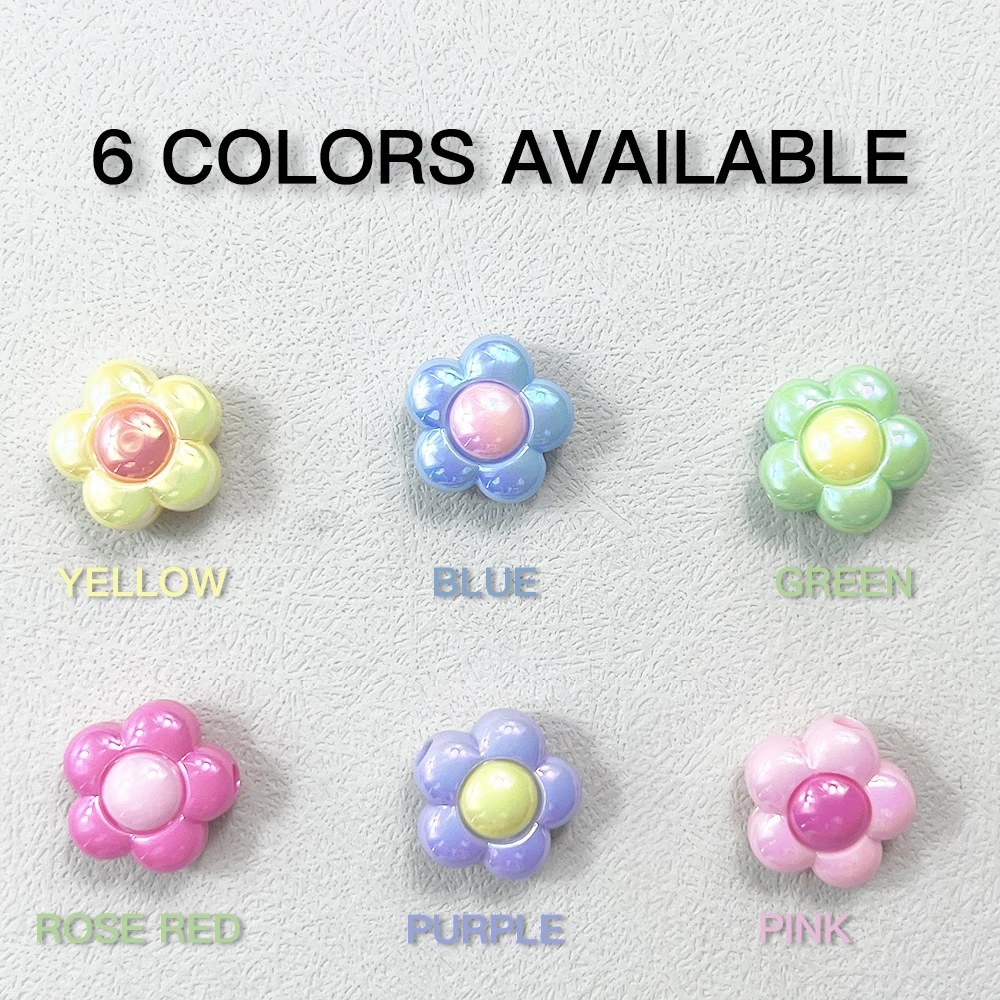 10pcs 16mm Acrylic Flowers Polymer Beads Handmade Disk Loose Spacer Beads for Jewelry Making DIY Bracelet Necklace Heishi Beads