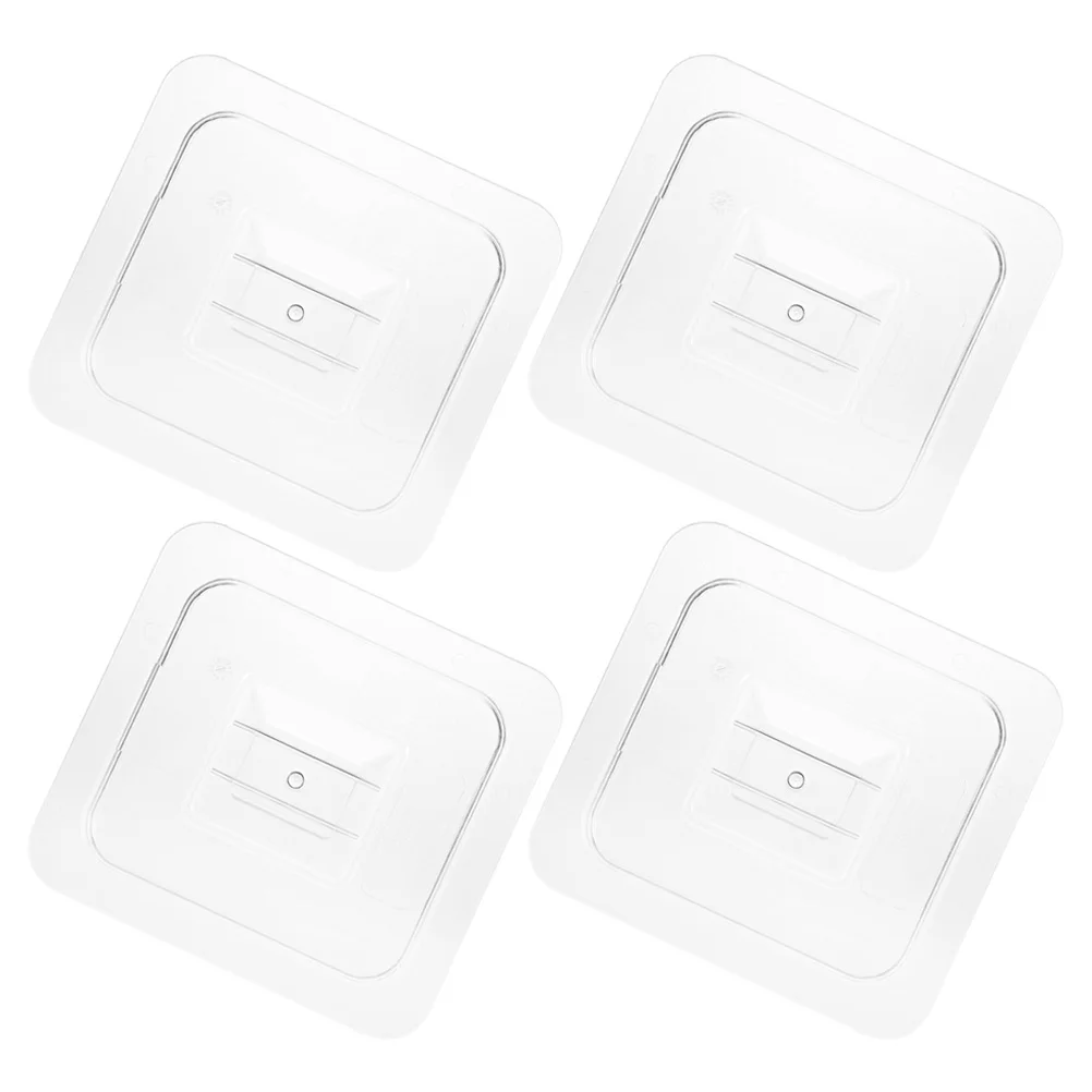 

4pcs Food Pan Lids Rectangular Food Container Dust Covers Snack Box Lids Salad Case Acrylic Covers