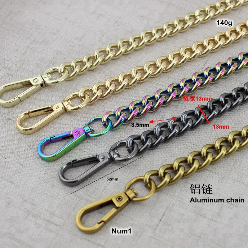 60/100/120/110/130cm Aluminum Chain Light Weight Bags Purses Strap Accessory Factory Quality Plating Cover Wholesale
