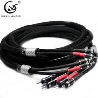 Banana to Banana Connection XSSH Audio TRANSPARENT TYPE CL2 Carbon Fiber 6 Core OCC Pure Copper OFC 18mm Speaker Cable Cord Wire