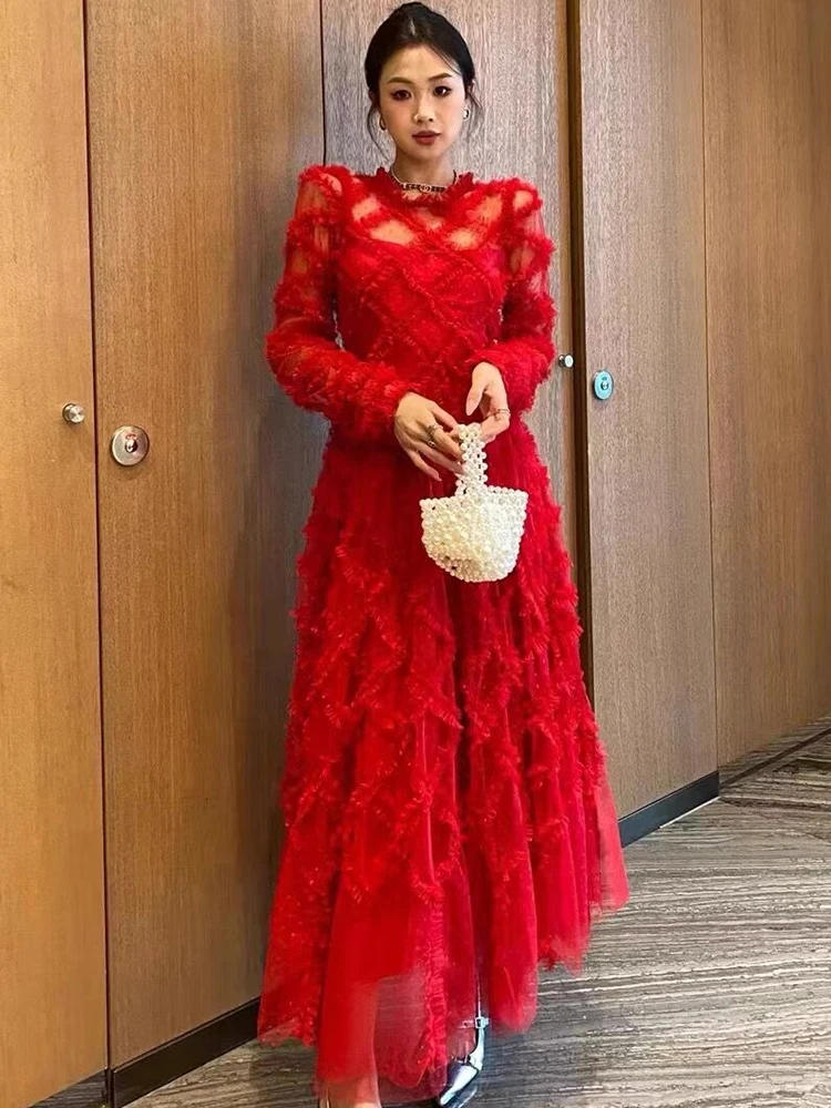 Женское дизайнерское элегантное платье длинное вечернее с фатином официальное