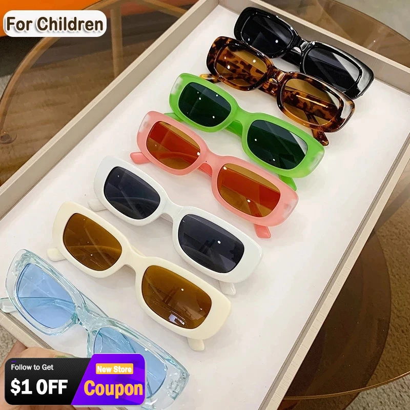 

Fashion Kids Rectangle Frame Sunglasses UV400 Children Sun Glasses Vintage Square Outdoor Party Eyewear Boys Girls Eyeglasses