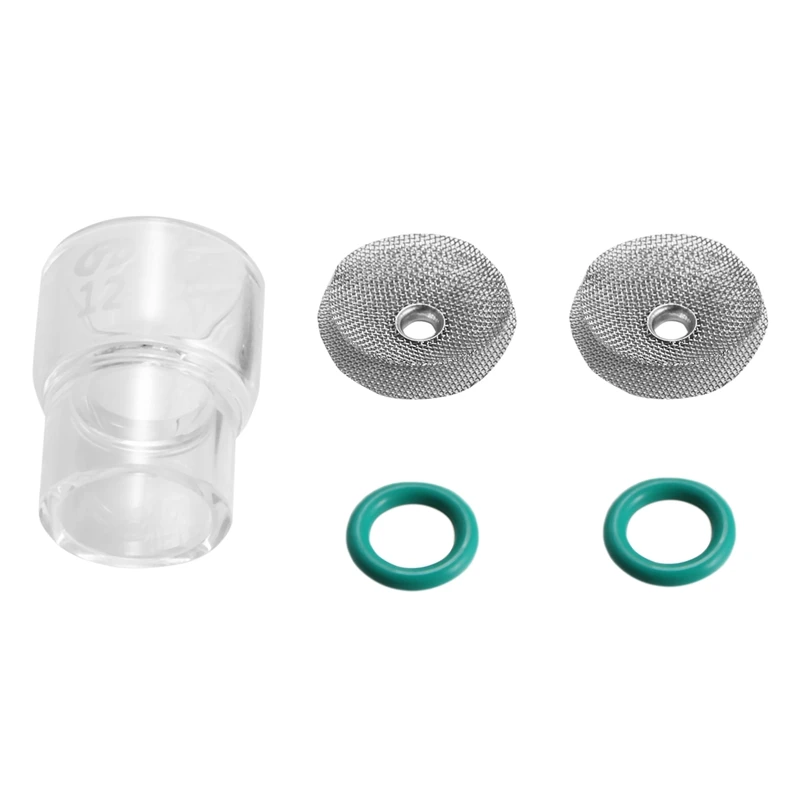 

Pyrex Tig Welding Cup Kit For Tig Torches Wp-9 & Wp-17 Gas Lens 1.6Mm And 2.4Mm #12 Size Cup With Stainless Steel Filters