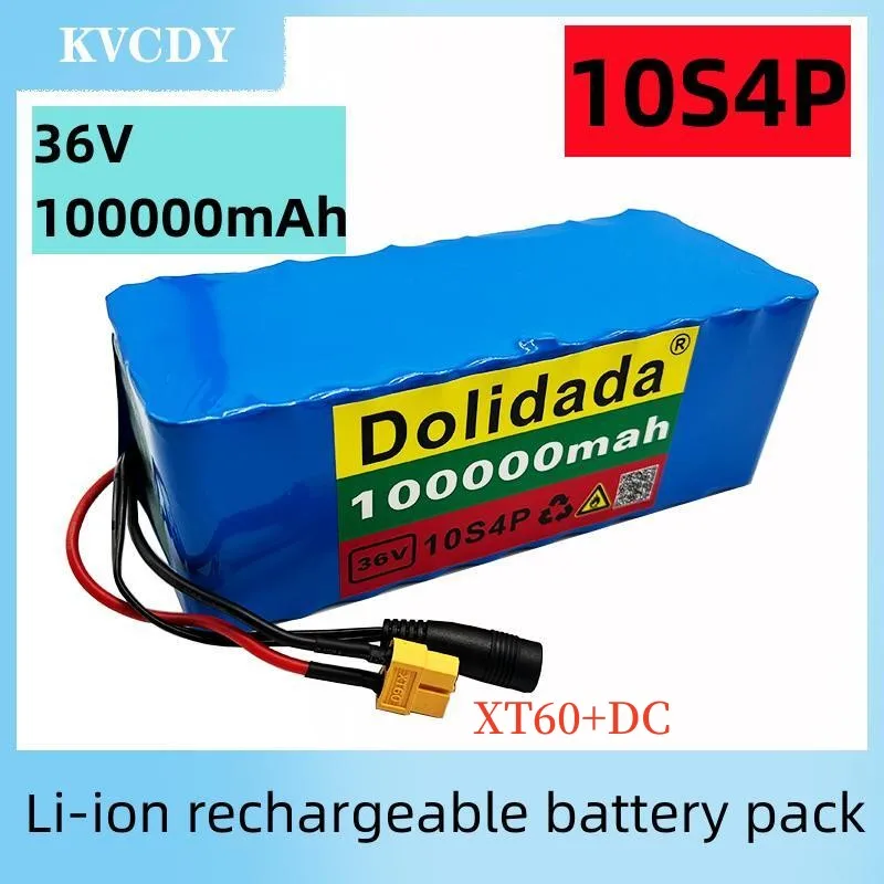 

36V battery 10S4P 100Ah battery pack 1000W high power battery 42V 100000mAh Ebike electric bike BMS+42V2A Charger
