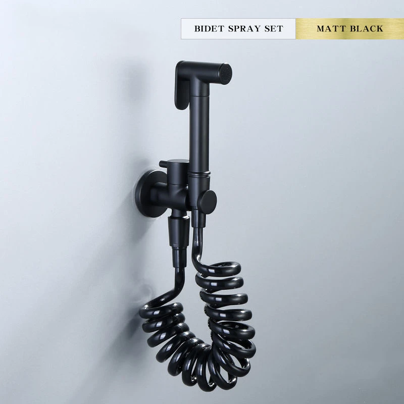 

Handheld Bidet Spray Shower Set G1/2 Connection Wall Mounted Toilet Shattaf Sprayer Cold Douche Kit Bathroom Bidet Faucet Black