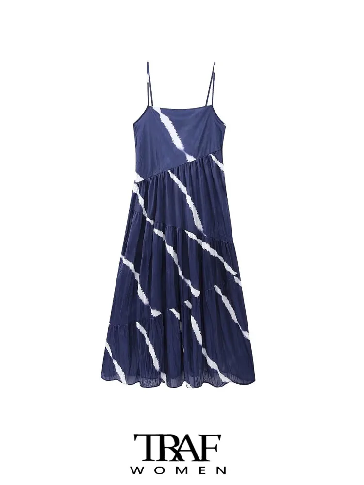 

Платье-миди Плиссированное с принтом, на тонких бретельках