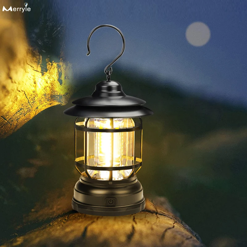 

Outdoor Portable Lantern COB Camping Tent Lights Indoor Dimming USB Rechargeable Table Night Lamp for Home Party Garden Lighting