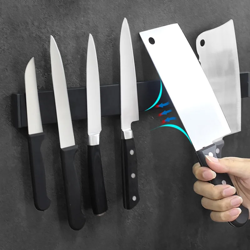 

304 Stainless Steel Powerful Magnetic Knife Stand Strip Multi-Function Holder Rack Wall Mounted Bar Tool Kitchen Accessories