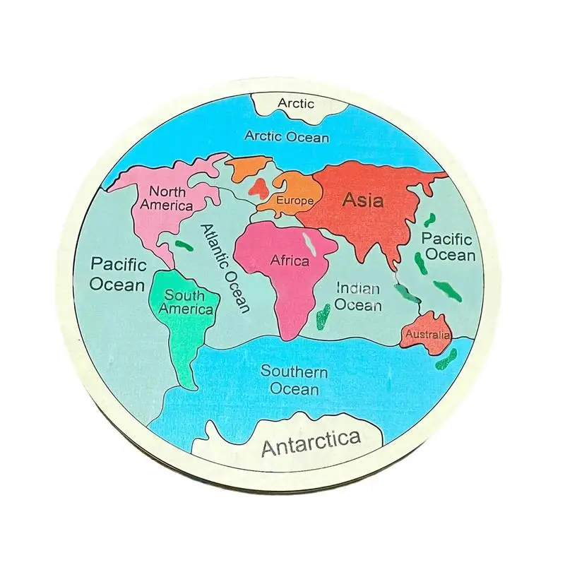 

Деревянная головоломка, пазлы, Карта мира, игра для обучения географии С Разноцветными Игрушками, отличный подарок для детей и для обучения