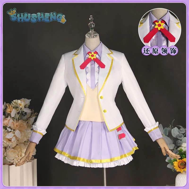 Venus Ark Aikatsu！Eruza forute  Hoshimiya Ichigo Cosplay Costume Campus JK Uniform Shirt Short Skirt Tie Party Christmas Set