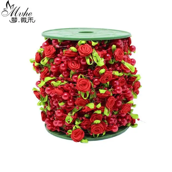 25 м Роза жемчуг Фолиевая бусина цветок фотоэлемент для свадебной вечеринки