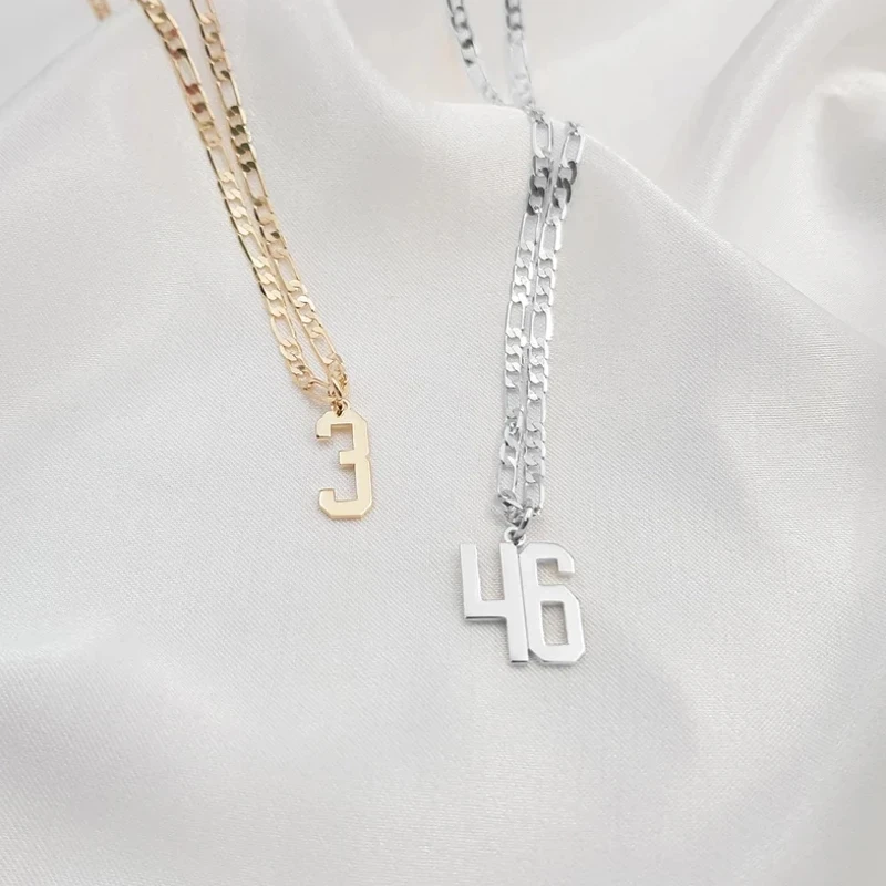 

Custom Basketbal Stainless Steel Age Number Custom Necklace Women Men Boys Personalized Multi Length Neck Collar Birthday Gift