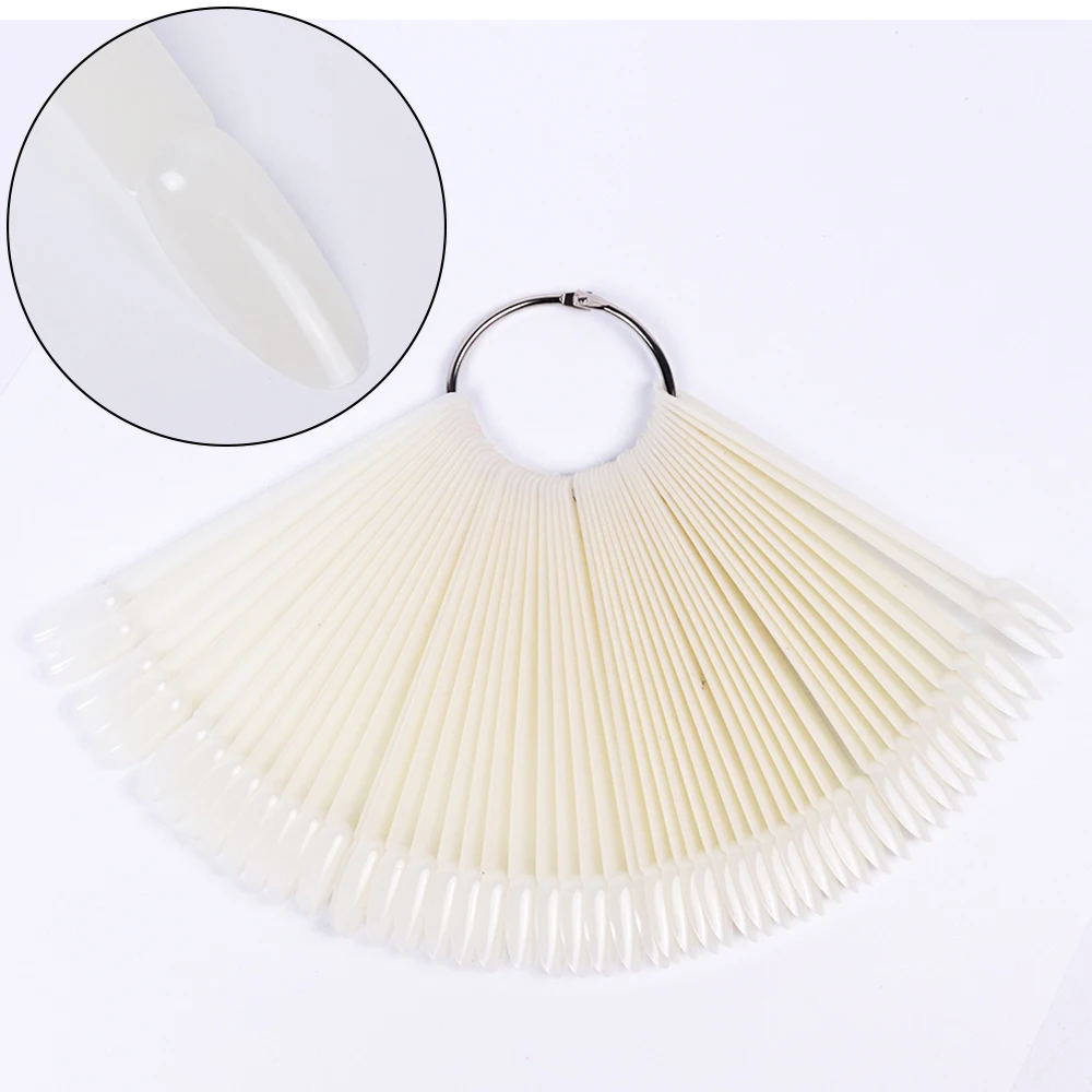 50Pcs Nail Swatches Oval Round Tips For Display Samples Gel Polish Palette Color Chart Manicure Practicing Tools NTA23-1 - купить по