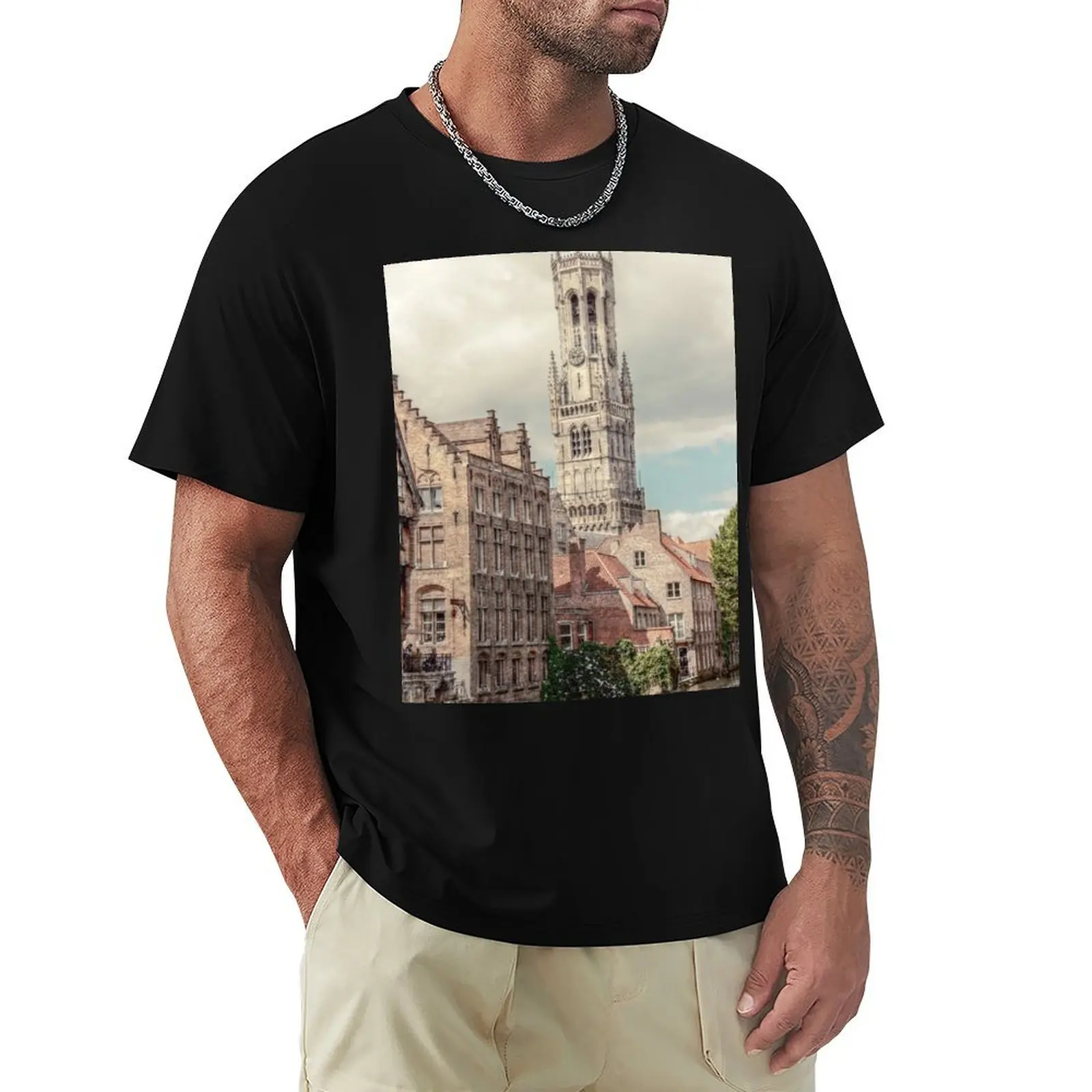 Футболка Belfry The Tower Bruges Romantic Canal мужская футболка больших размеров для спортивных