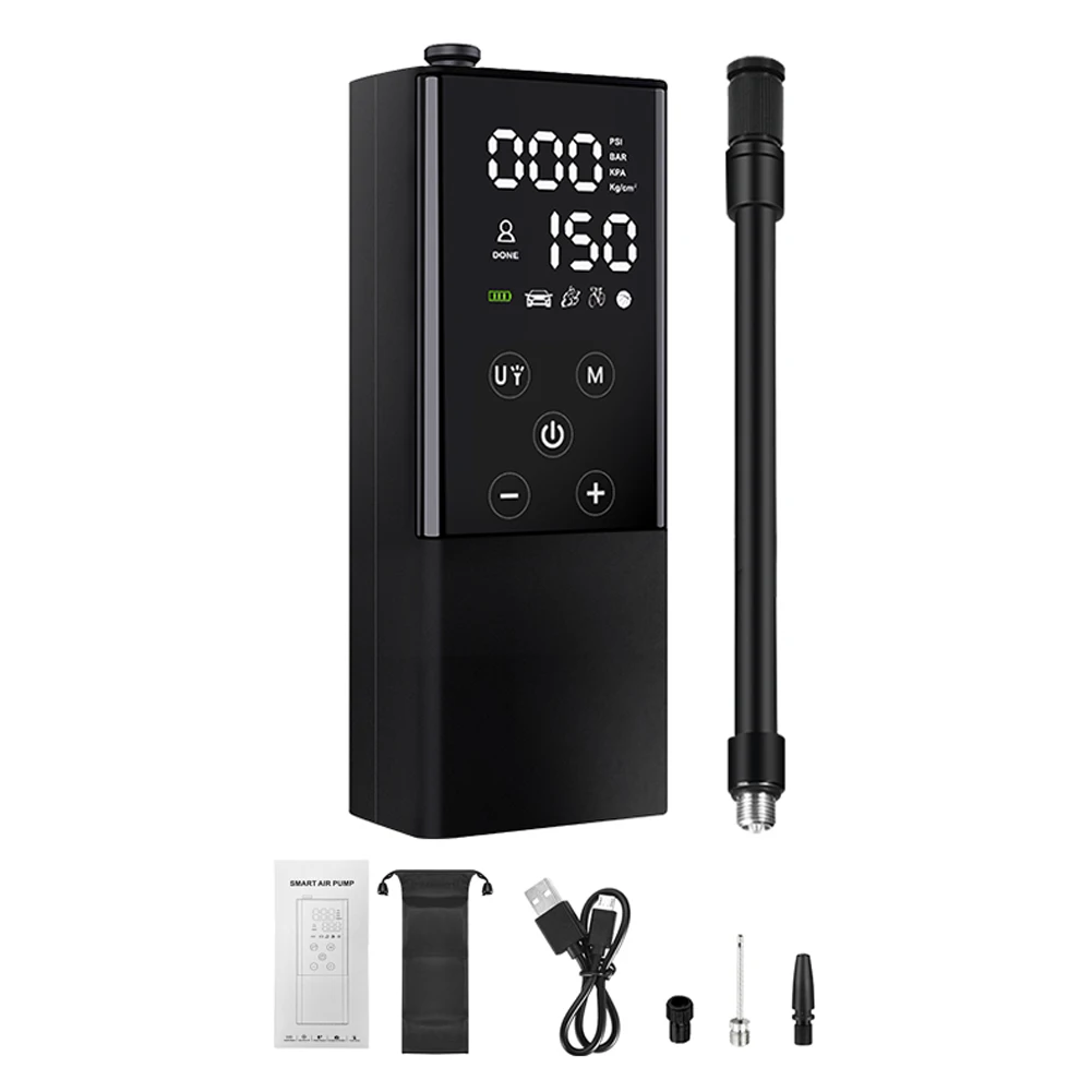 

Портативный автомобильный воздушный насос psi, перезаряжаемый воздушный компрессор с сенсорным экраном, электрический насос для шин светод...