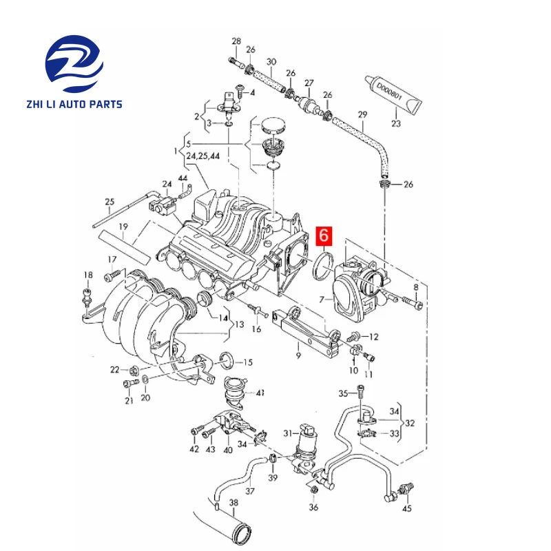 037133557C прокладка корпуса впускного коллектора для сиденья VW AUDI Bora
