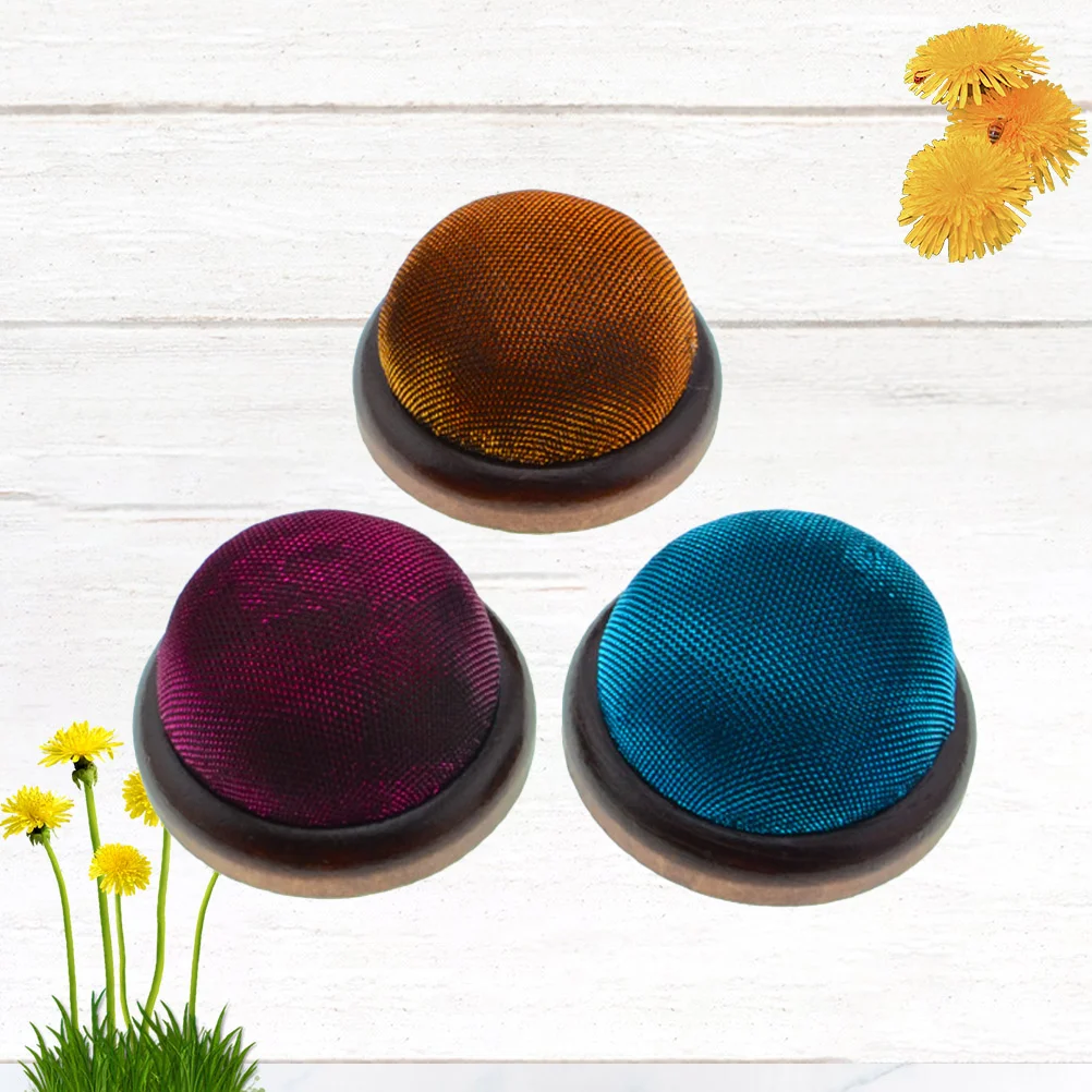 

3 PCS Pin Holder Wrist Retainer Sewing Cushion Quilting Wood Needle Organizer