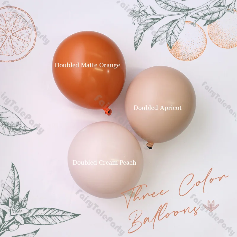 

DIY Boho Birthday Balloons Doubled Balloon Matte Orange Apricot Cream Peach Latex Balloons for Baby Shower Wedding Decorations