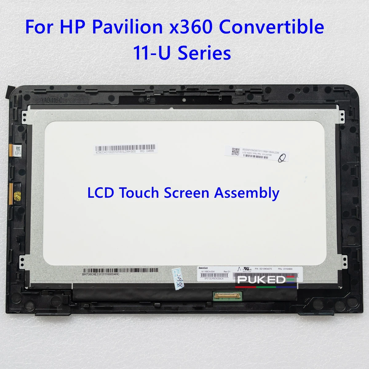 

11.6" LCD Touch Screen Digitizer Assembly For HP Pavilion x360 Convertible 11-U 11-u015la 11-u001nq 11-u005nt HD 1366x768