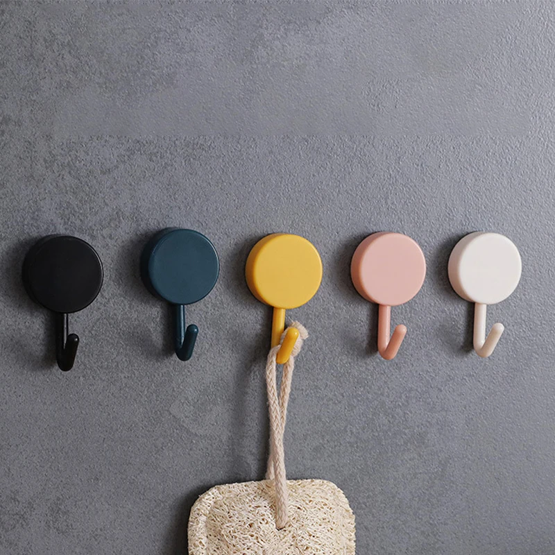 

10Pcs Self Adhesive Wall Hook Strong Without Drilling Coat Bag Bathroom Door Kitchen Towel Hanger Hooks Home Storage Accessories