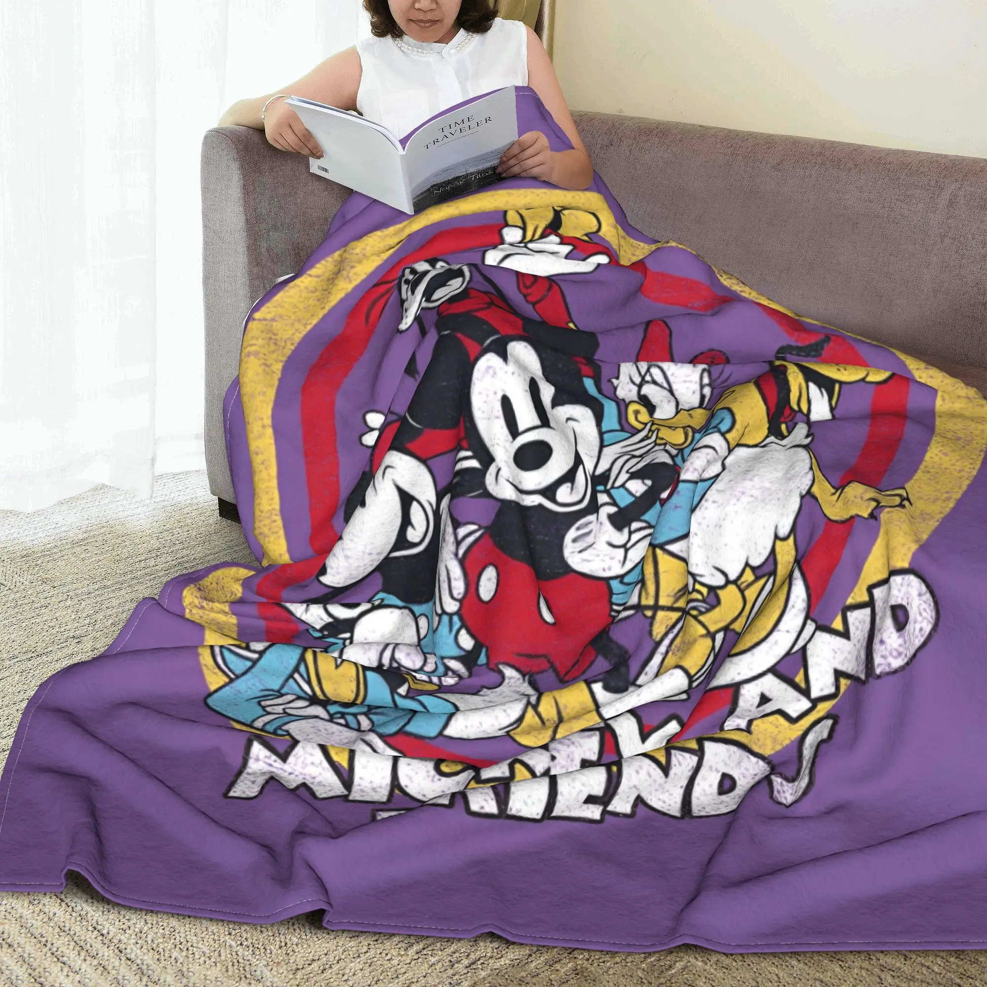 Одеяла с Микки Маусом Дональд Дак бархатные одеяла Минни Гуфи Goof легкие тонкие
