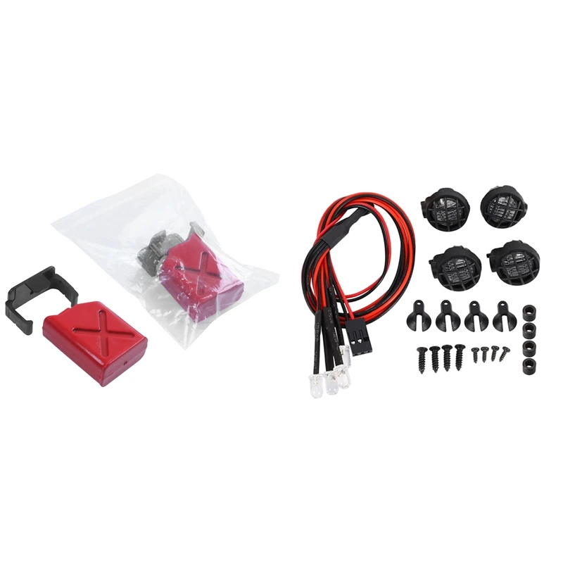 

2 шт. 1/10 Масштаб RC Гусеничный аксессуар мини топливный бак и 1 комплект 16 мм светодиодный белый свет комплект крышки