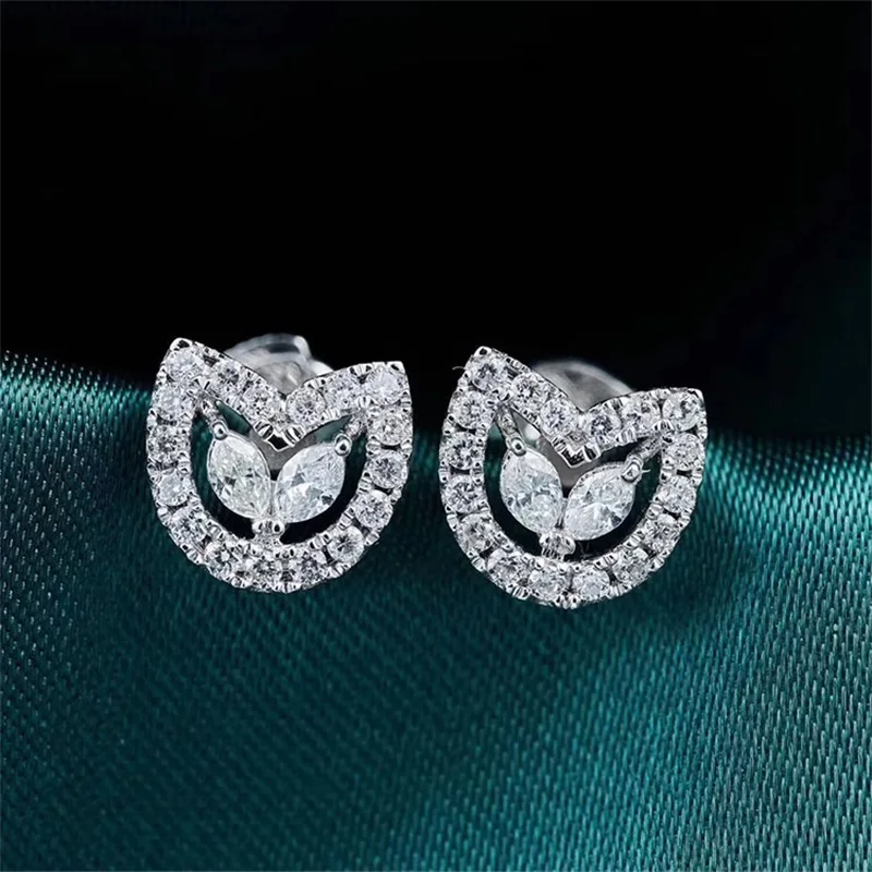 

Fashion Delicate Trendy Stud Earrings Women Dazzling Cubic Zirconia Wedding Accessories Daily Wearable Chic Gift Stylish Jewelry