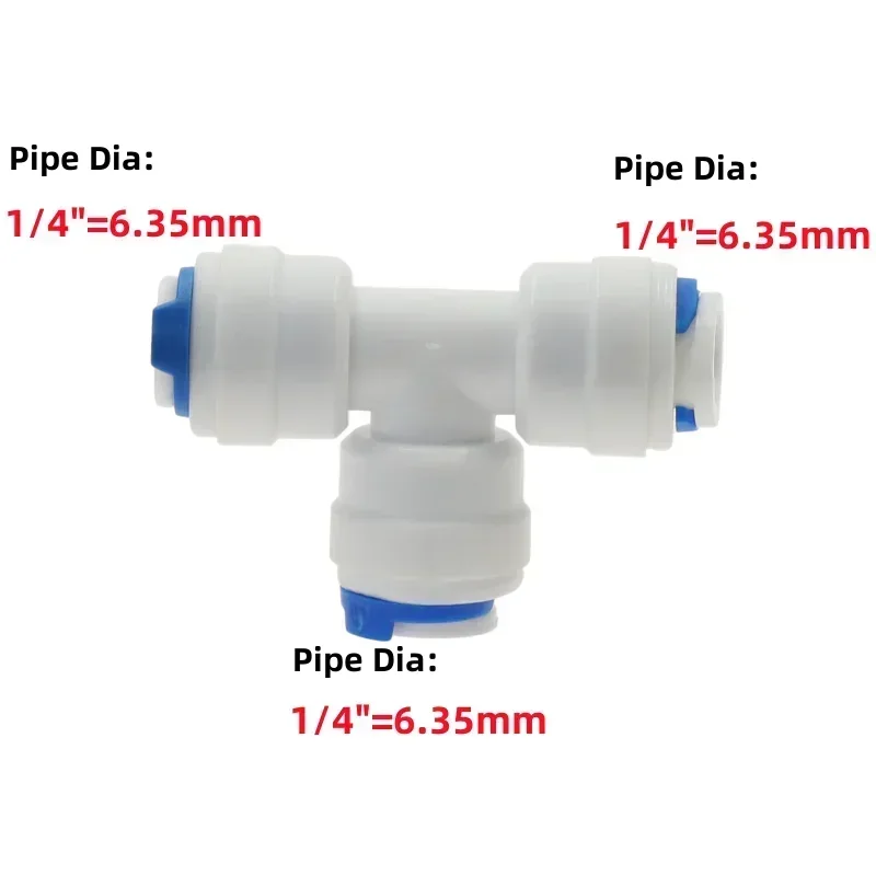 

Фитинги для дозатора воды RO, пластик, белый/синий, 1/4", 3/8"