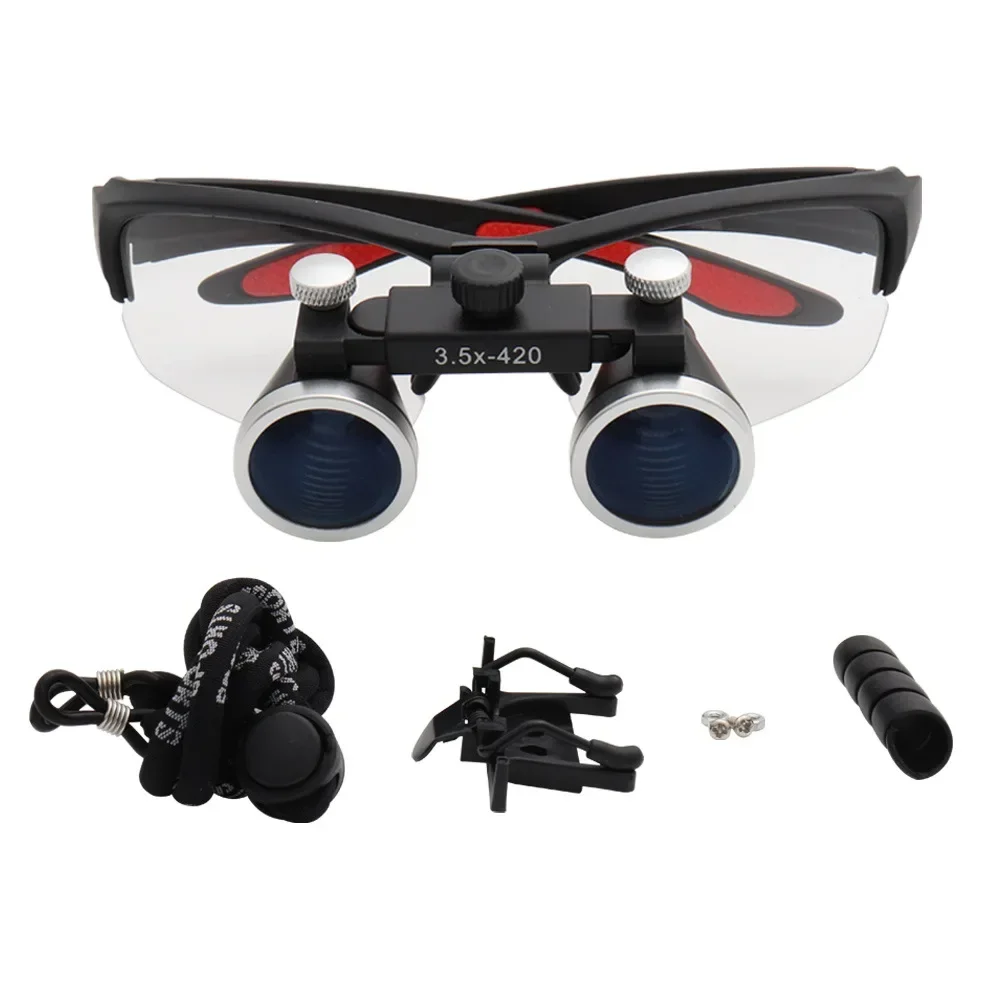 Стоматологическая бинокулярная лупа 3 5X сверхлегкая медицинская с креплением на