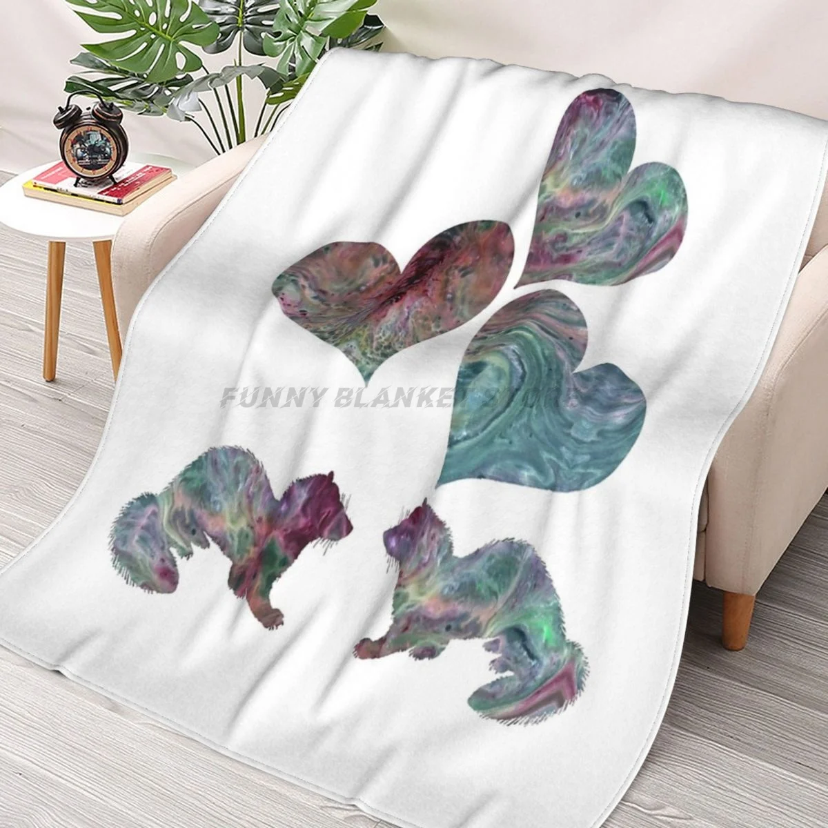 

Ferrets Art Throws Blankets Collage Flannel Ultra-Soft Warm picnic blanket bedspread on the bed