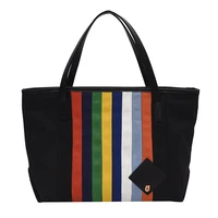 2022 new canvas large handbags for women fashion panelled big tote bags casual commutting women bag students top handle bags
