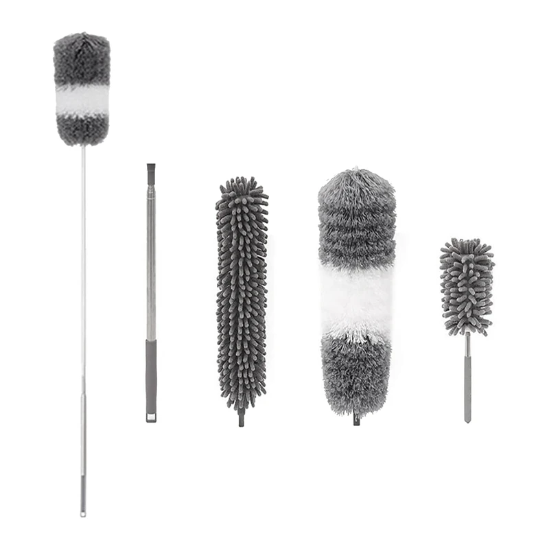

Microfiber Dusters With Extension Pole(30-100 In)Scratch-Resistant Cover,Bendable,Washable,Detachable,Extendable Duster
