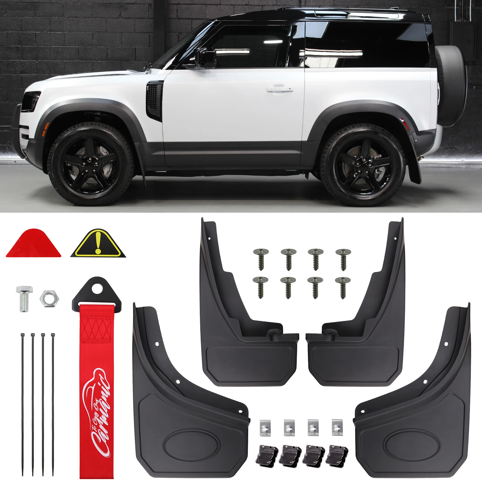 Брызговики с буксировочным ремнем для Land Rover Defender 90 110 L663 2020-2023