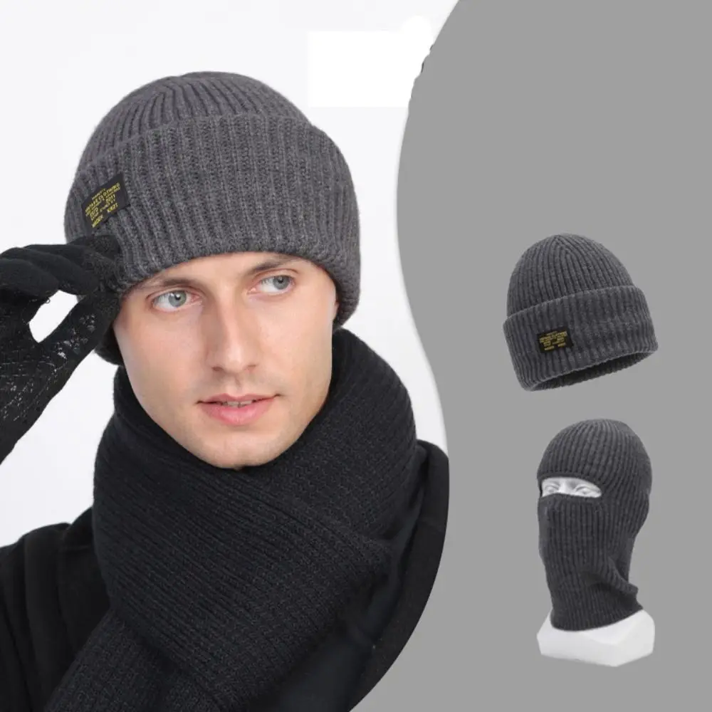 Новая ветрозащитная вязаная шапка с анфас утолщенная теплая защитой ушей зимняя