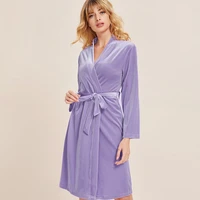bathrobes women pajamas fashionable winter new warm loose home clothes solid comfortable long sleeve kimono bridesmaid robes