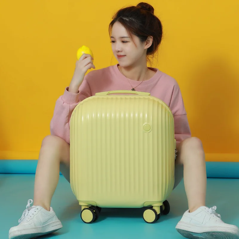 The New Luggage Female 18-Inch Small Lightweight Universal Wheel Trolley Case Silent Wheel Boarding Secret Code Box