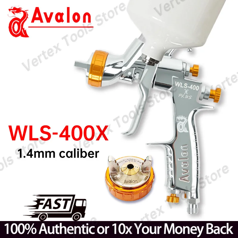 Фото Ручной краскопульт Avalon WLS-400X с соплом 1,4 мм, двойным воздушным колпачком, высокой степенью распыления, для покраски автомобилей, деревообработки, металла №1