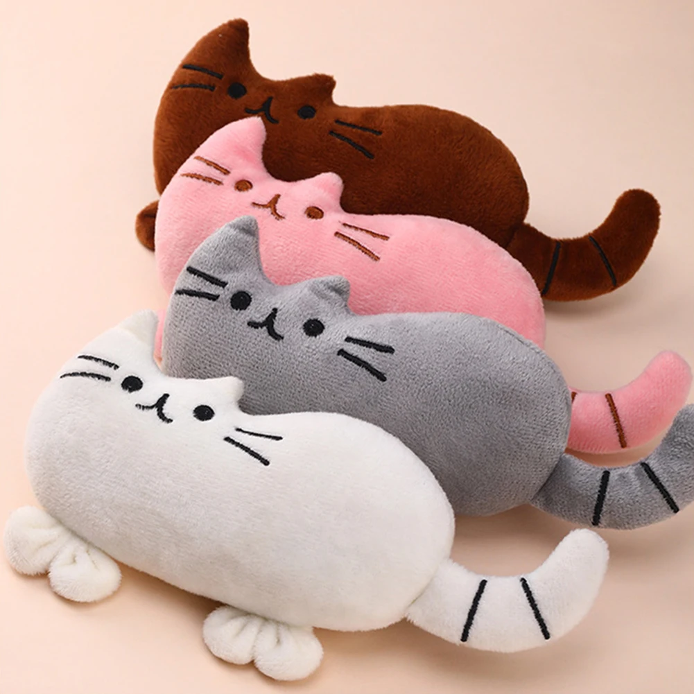 

Cute Dogs Cats Chew Squeaky Toys Pet Training Play Tool Cat Bite Toy Kitten Teeth Grinding Plush Thumb Pillow Sound Catnip Toys