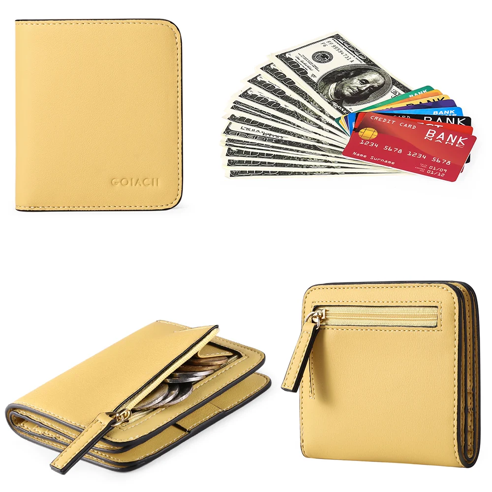 Women Wallets PU Leather Female Purse Mini Solid Multi-Cards Holder Coin Short Wallets Slim Small Wallet Zipper Hasp