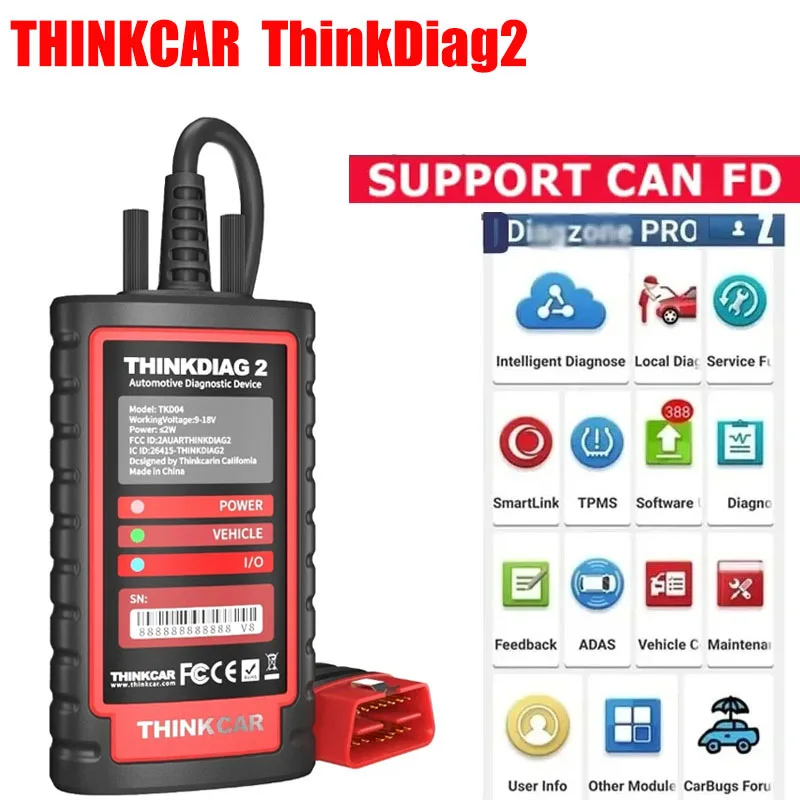 THINKDIAG2 THINKCAR ThinkDiag 2 с диагностическим обеспечением 1/2 лет