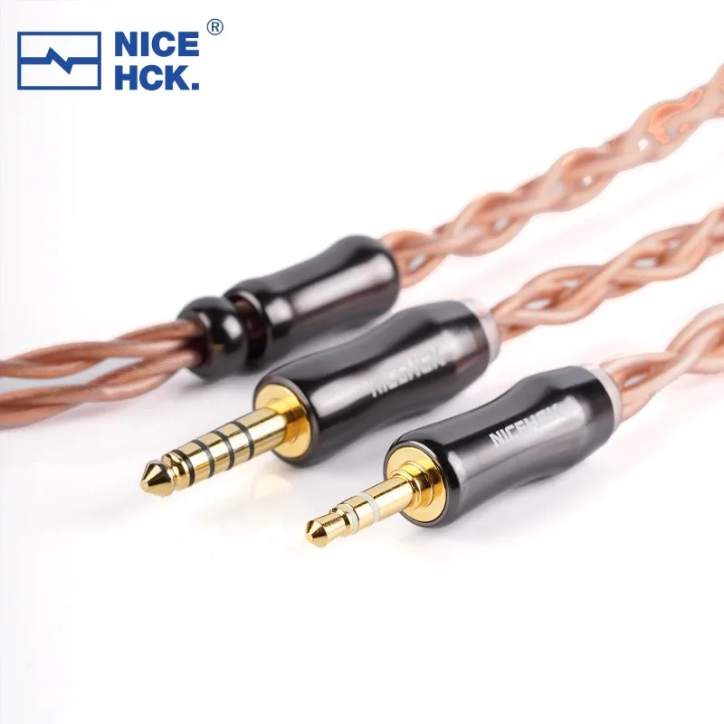 Фото Кабель NICEHCK Fall IEM Upgrade Cable 18.6 AWG, двухслойный коаксиальный, из ультрачистой монокристаллической меди, с позолоченным разъемом OFC 4.4 мм, 2-контактный №2